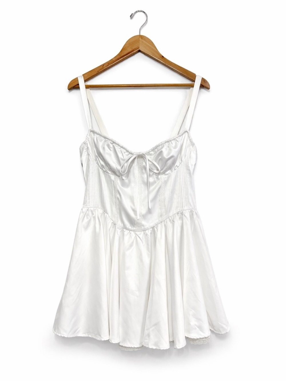 Cider White Corset Lace Up Mini Dress Sweetheart Milkmaid XL Junior